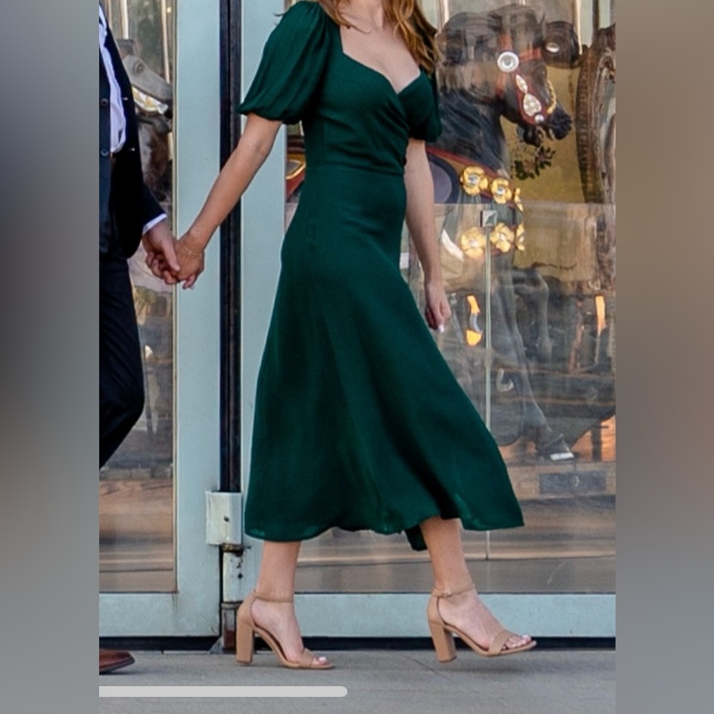 Reformation Green Midi Dress